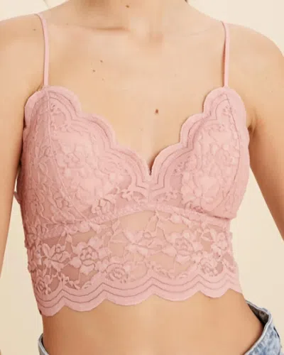 Wishlist Lovely Scalloped Lace Bralette In Mauve In Multi