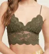 Wishlist Lovely Scalloped Lace Bralette In Olive In Multi