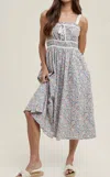 Wishlist Lucia Midi Dress In Sage Combo In Gray