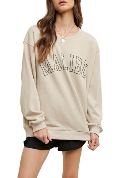 Wishlist Malibu Oversized Graphic Sweatshirt In Brown