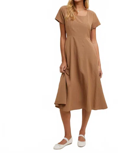 Wishlist Marge Midi Dress In Mocha In Brown