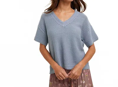 Wishlist Marie Crochet Sweater Top In Blue