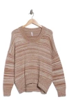 Wishlist Mélagne Stripe Pullover Sweater In Brown