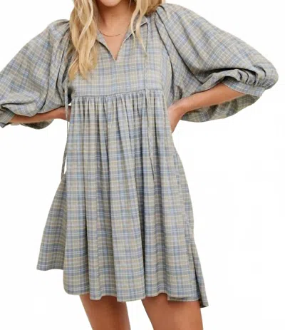 Wishlist Melinda Puff Sleeve Mini Dress In Mint In Blue