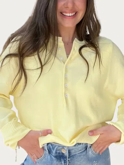 Wishlist Mellow Henley Top In Lemon Yellow In Multi