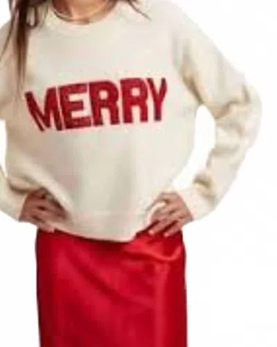 Wishlist Merry Glitter Sweater In Cream In White
