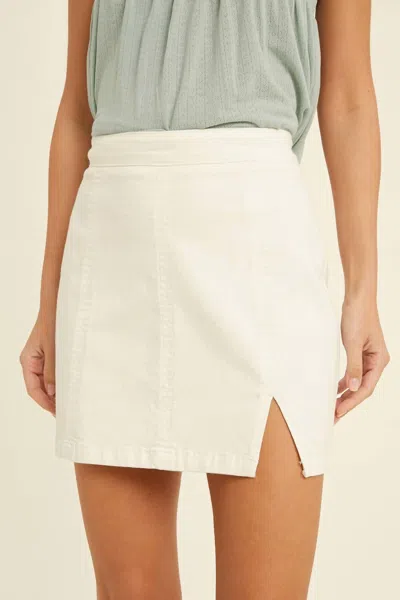 Wishlist Mini W/ Side Slit Skirt In Ivory In White