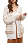 Wishlist Mixed Cardigan In Cream/taupe