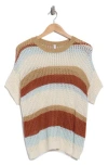 Wishlist Multicolor Stripe Short Sleeve Sweater