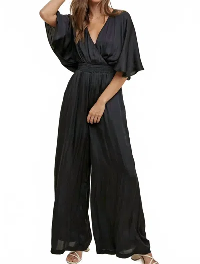 Wishlist Olivia Satin Jumpsuit In Black