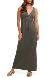 Wishlist Open Back Knit Maxi Dress In Gray