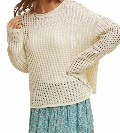 Wishlist Open Knit Sweater In Cream In White