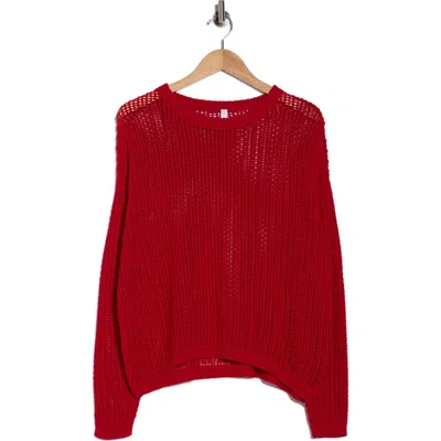 Wishlist Open Knit Sweater In Red