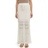 Wishlist Open Stitch Drawstring Cotton Midi Skirt