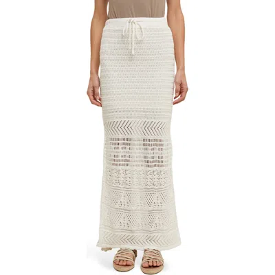 Wishlist Open Stitch Drawstring Cotton Midi Skirt