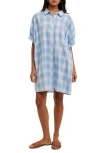 Wishlist Oversize Button-up Shirtdress In Blue