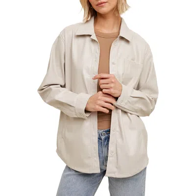 Wishlist Oversize Faux Leather Shirt Jacket