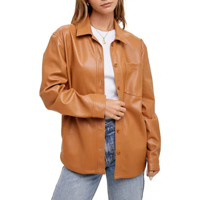 Wishlist Oversize Faux Leather Shirt Jacket