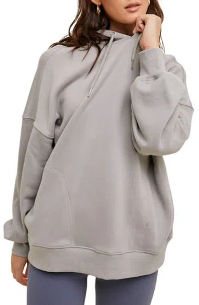 Wishlist Oversize French Terry Pullover Hoodie In Gray