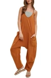 Wishlist Oversize Knit Jumpsuit In Brown
