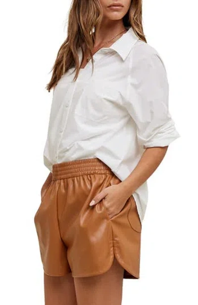 Wishlist Oversize Long Sleeve Button-up Shirt In White