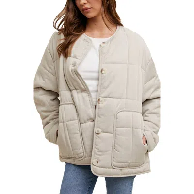 Wishlist Oversize Quilted Jacket In Gray