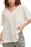 Wishlist Oversize V-neck Tee In Off White