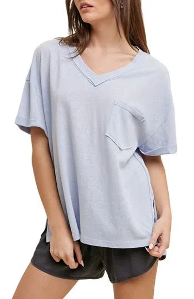 Wishlist Oversize V-neck Tee In Sky