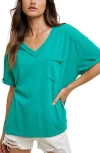Wishlist Oversize V-neck Tee In Turquoise