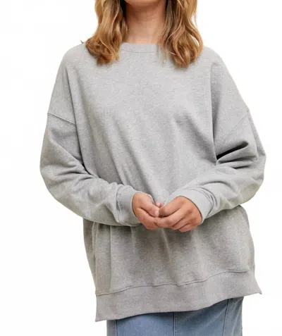 Wishlist Oversized French Terry Pullover In Heather Grey In Gray