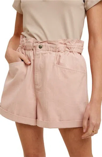 Wishlist Paperbag Waist Twill Shorts In Pink