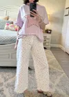 Wishlist Petal Perfect Floral Pant In Pink In White