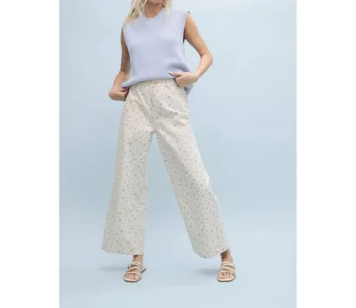Wishlist Petal Perfect Floral Pant In Taupe/blue