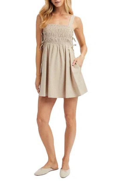 Wishlist Plaid Tie Babydoll Minidress