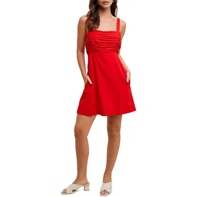 Wishlist Pleated Minidress In Red