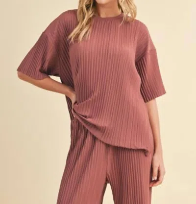 Wishlist Pleated Short Sleeve Top In Sienna In Gold