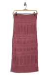 Wishlist Pointelle Open Knit Midi Skirt In Brown