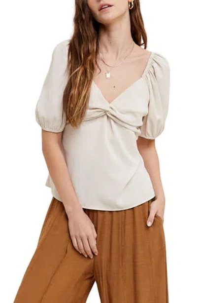 Wishlist Puff Sleeve Tie Back Babydoll Top In Multi
