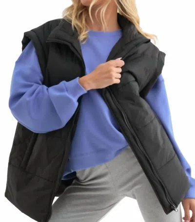 Wishlist Puffer Zip Vest In Black