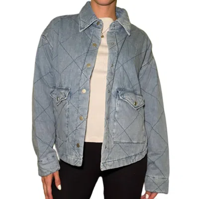 Wishlist Quilted Jacket In Denim In Blue