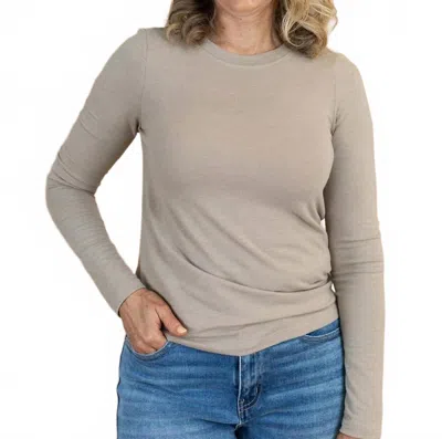 Wishlist Reece Long Sleeve Top In Mocha In Gray