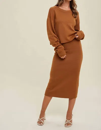 Wishlist Relaxed Sweater Knit Set In Gucci In Brown