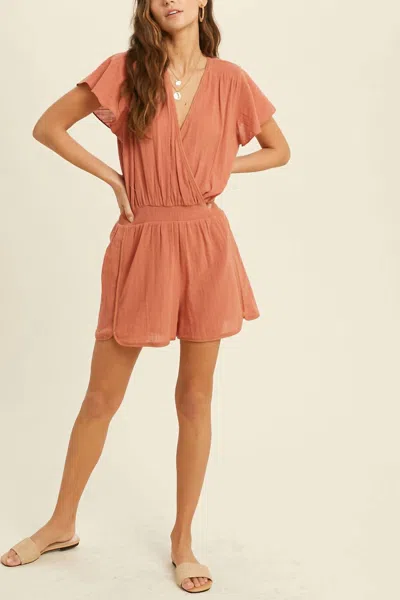 Wishlist Remi Romper In Ginger In Brown