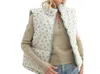 Wishlist Reversible Floral Puffer Vest In Dark Sage/cream In Multi