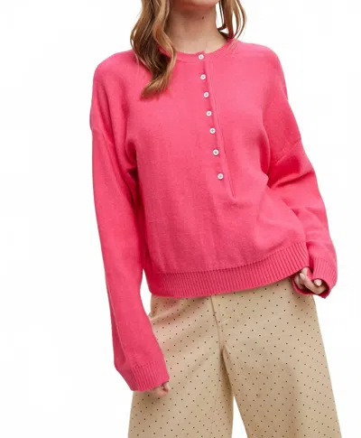 Wishlist Rhea Pullover Sweater In Magenta In Pink