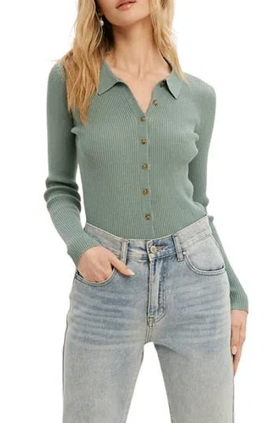 Wishlist Rib Knit Button-up Shirt In Multi