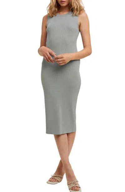 Wishlist Rib Knit Midi Dress In Gray