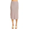 Wishlist Rib Knit Midi Skirt In Gray