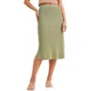 Wishlist Rib Knit Midi Skirt In Green