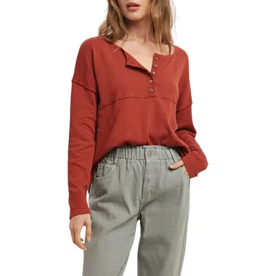 Wishlist Rib Knit Top In Red